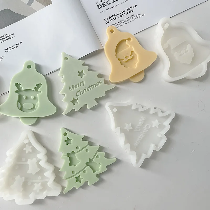 Christmas Snowflake Elk Aromatherapy Plaster Pendant Mold Diy Chocolate Fondant Christmas Series Silicone Mold