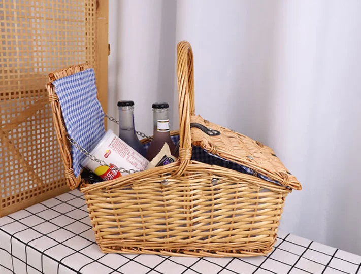 Lavinia wholesale custom handmade nature outdoor insulated rattan wicker willow picnic basket