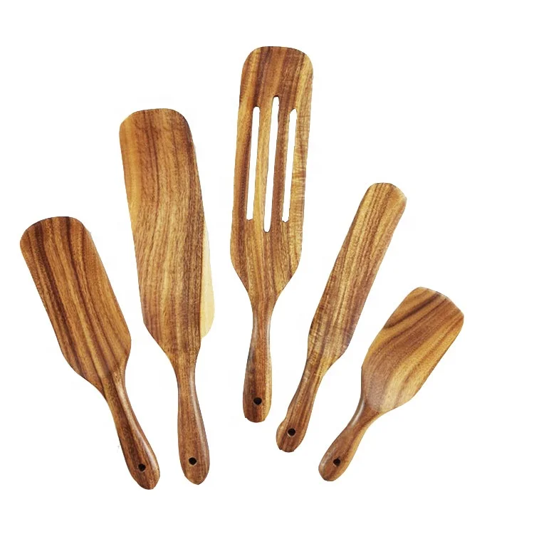  Set Of 5 Handmade Popular Sale Food Grade Solid Wood Kitchen Utensil