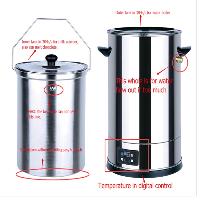Electrical Stainless Steel Double Wall Milk Boiler Digital Farm Milk Dispenser Hot Machine