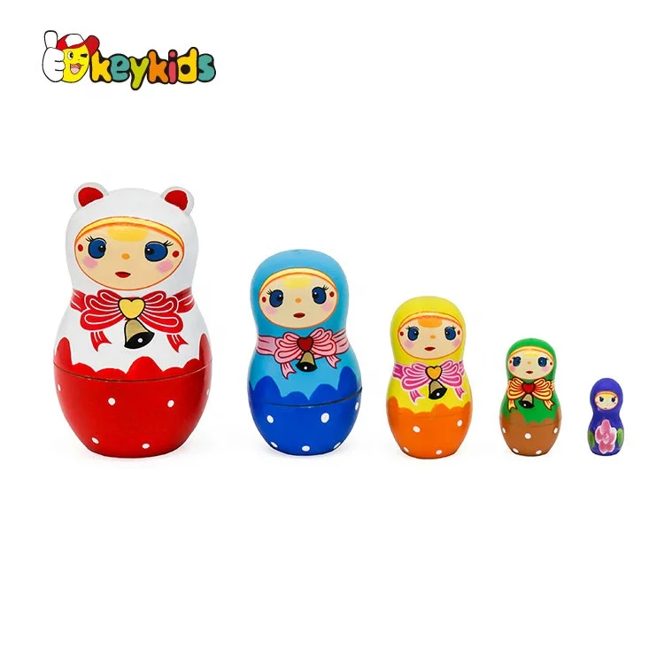 Traditional Hand Painted matryoshka wooden Russian nesting doll for wholesale W06D159