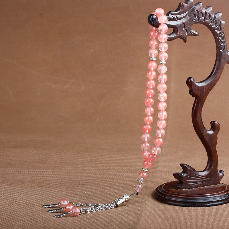 UAE Kuwait Palestine Colored Muslim Rosary Beads Islamic Strings Prayer Beads 33 Jade Agate 8mm Crystal Hand Beads For Pray