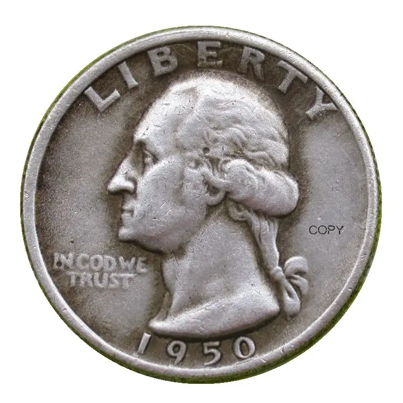 Reproduction Washington Quarters Dollar 1950 P/D/S Silver Plated Decorative Commemorative  Coins