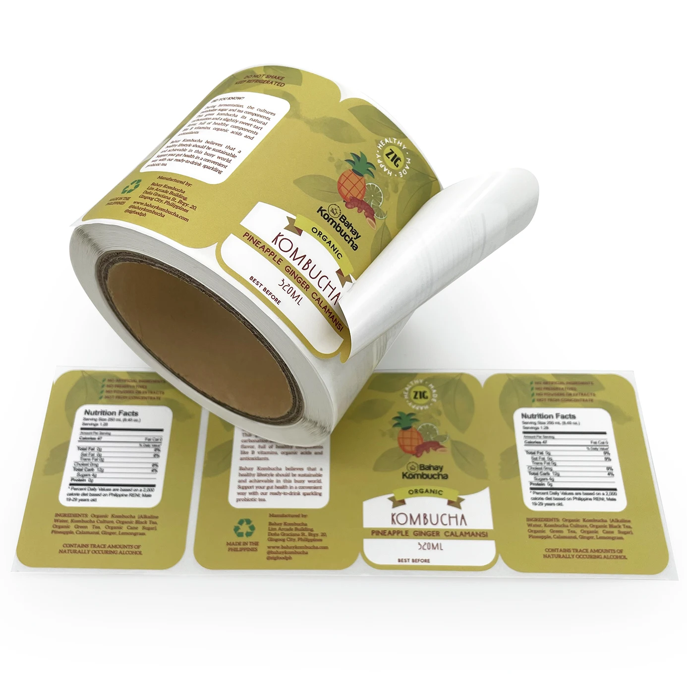 Custom Embossed Stickers Wine Bottle Stickers Fruit Food Labels