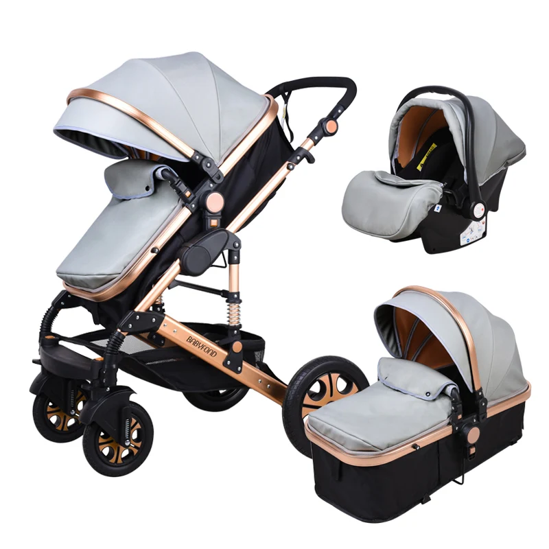 Babyfond Быстрая доставка Прямая поставка Роскошный детский автомобиль зонтик Легкая летняя тележка Багги складная детская коляска 3 в