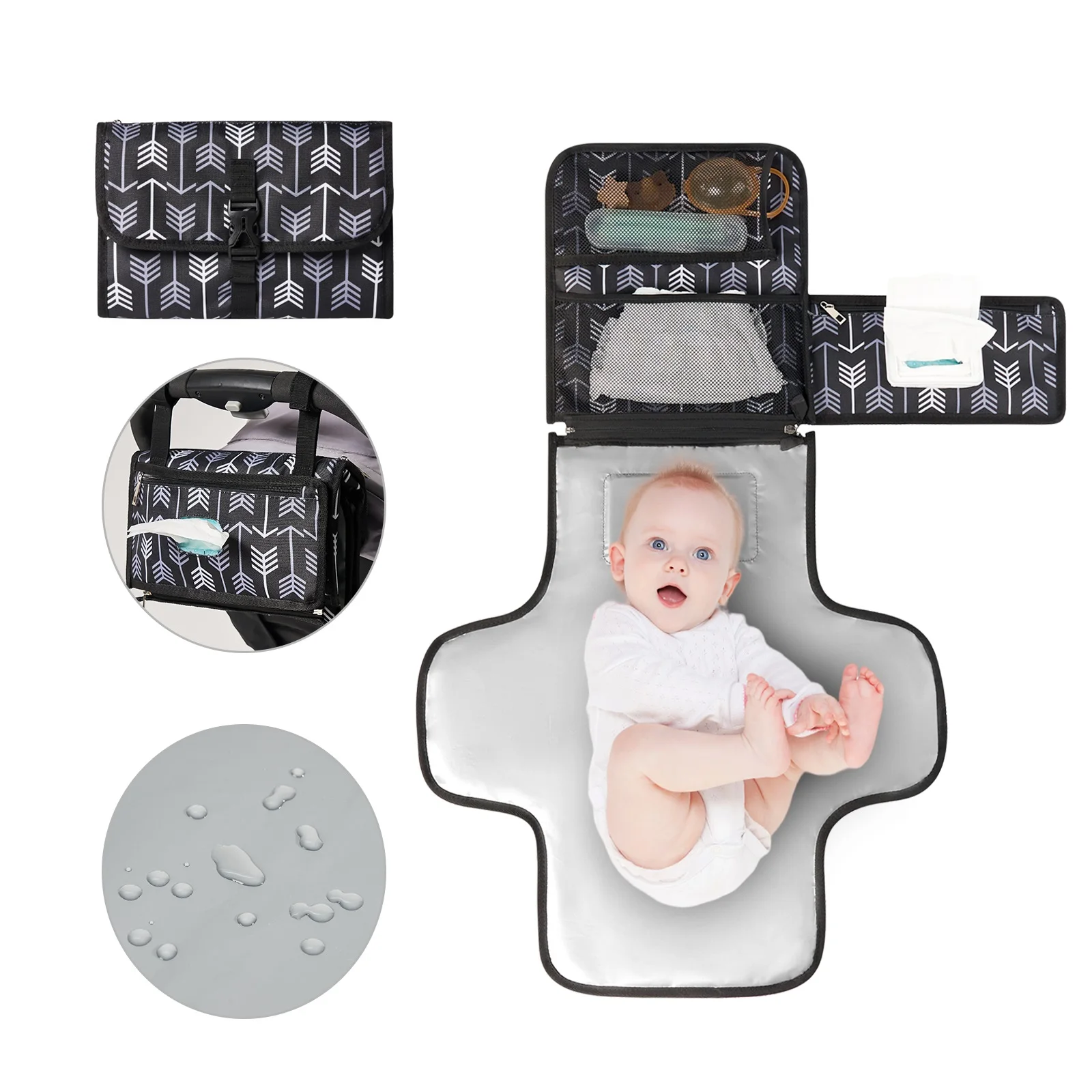 Newest Portable Diaper Changing Pad Waterproof Changing Pad Foldable Baby Changing Mat