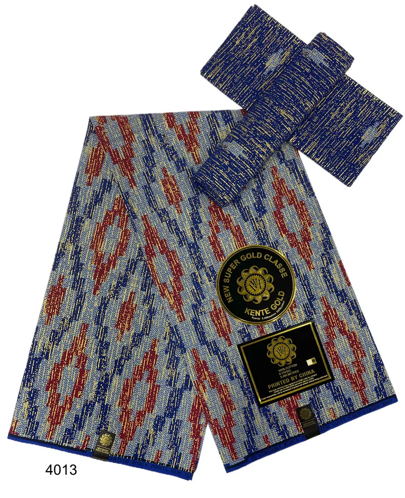 Wholesale printing golden kente ankara cotton printed fabric for clothing gold wax print african fabric