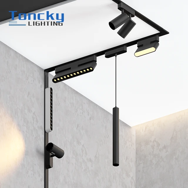 Magnet Lighting Magnetic System Shop 48v Rail Aluminum Housing 6w18w Linear Lights Smart App  Dimmable Led Track Light