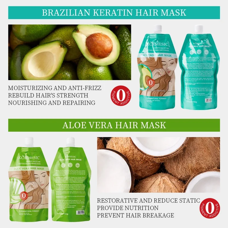 Keratin Hair Mask Organic Cream with Collagen Hair Repair and Smoothing Moisturizing Herbal Coconut Oil Argan Oil