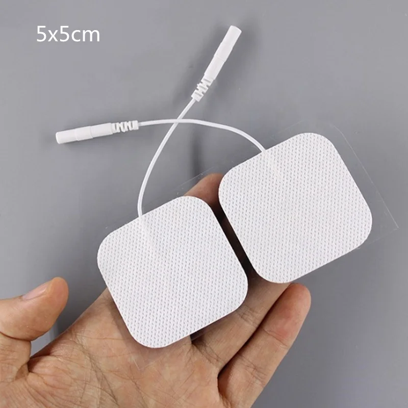 Jinke round tens machine reusable electrodes pads tens unit pads 5x5 ems sticky replacement tens 5cm pads electrode round