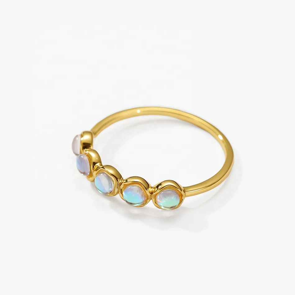 nagosa natural stone 18k gold vermeil 925 sterling silver moonstone rings women jewelry