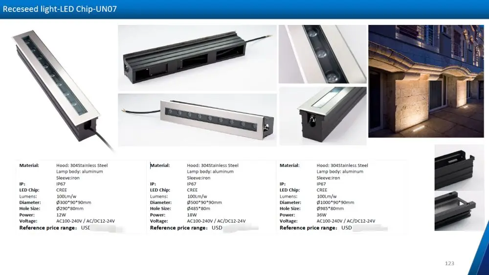 Outdoor decorative LED building lighting projector IP67 waterproof linear facade light 12w - 36w dmx rgbw led wall washer