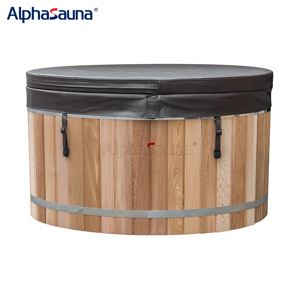 New Design Wooden Outdoor Wood Whole Body Cold Plunge Ice Bath Cryo With Ozone Chiller