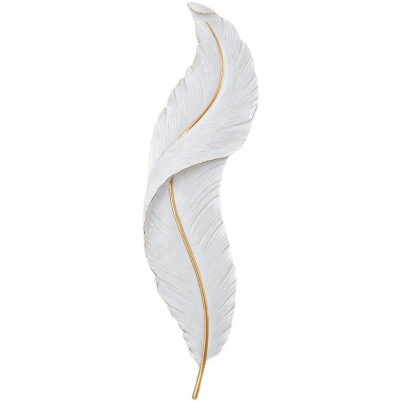 Modern Fashion White Feather Wall Lamp Led Lighting Resin Light Sconce For Living Room And