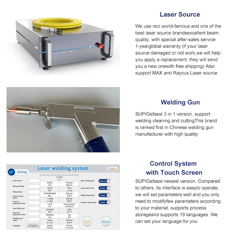 Laser 1kw 1.5kw 2kw metal portable handheld Optical Fiber Laser Lazer soldering Welding Welder Machine