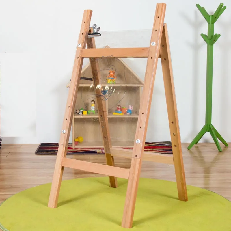 Nashow Kid Wooden Drawing Easel Kids Easel Baby Wooden Easel Board Solid Wood Children Play Toy New Design Toddler Furniture