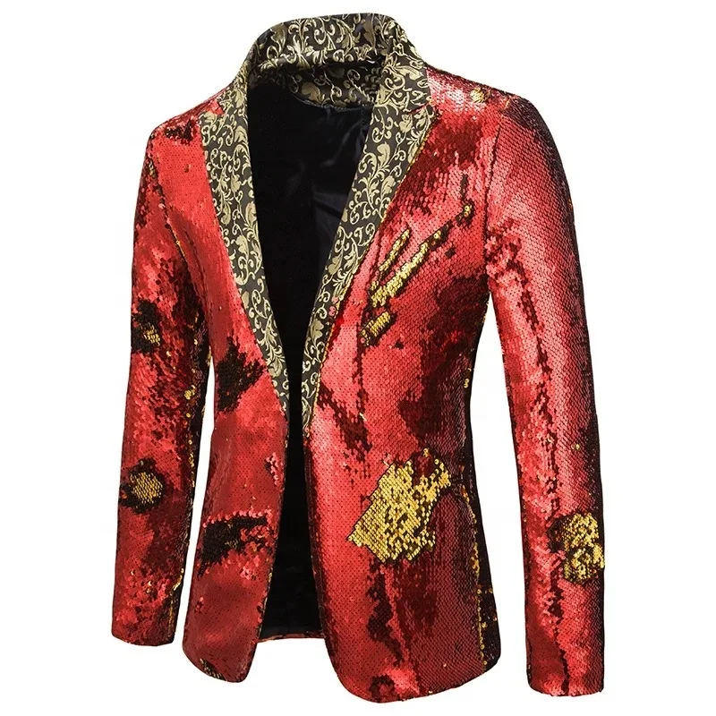 Fashionable Two color sequined suit stage performance men blazer for singer and host, men jacket suit (1600359577604)