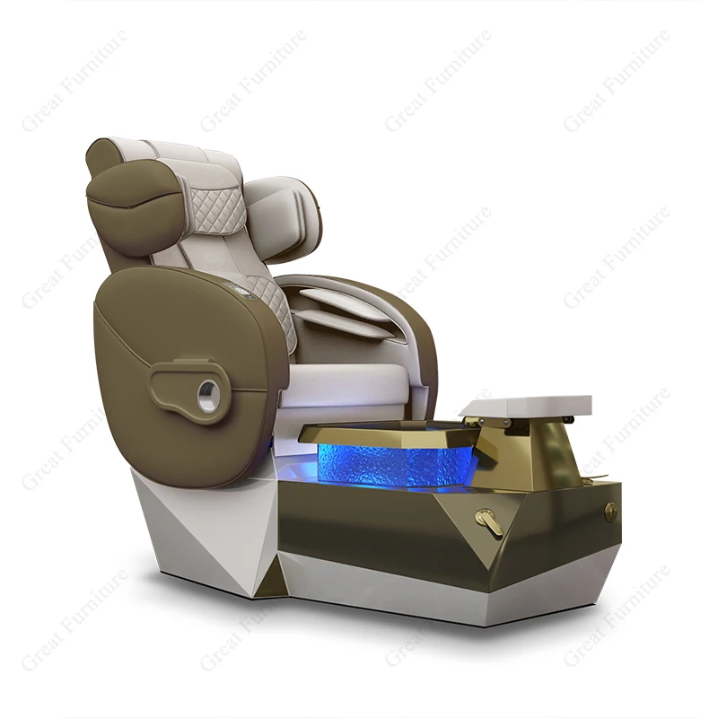 Роскошный белый и зеленый Электрический массажный маникюрный стул для ног спа массажный педикюр стул с дренажным насосом