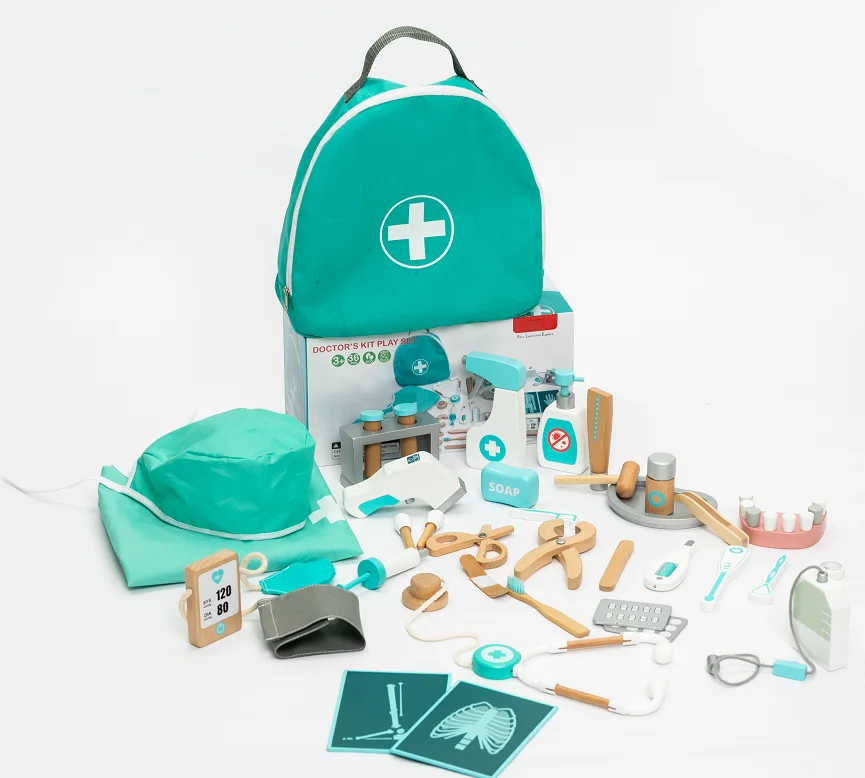 Wooden Toys Spielzeug Pretend Play Doctor Set Nurse Injection Medical Kit Role Play Classic Toys Simulation Doctor Toy