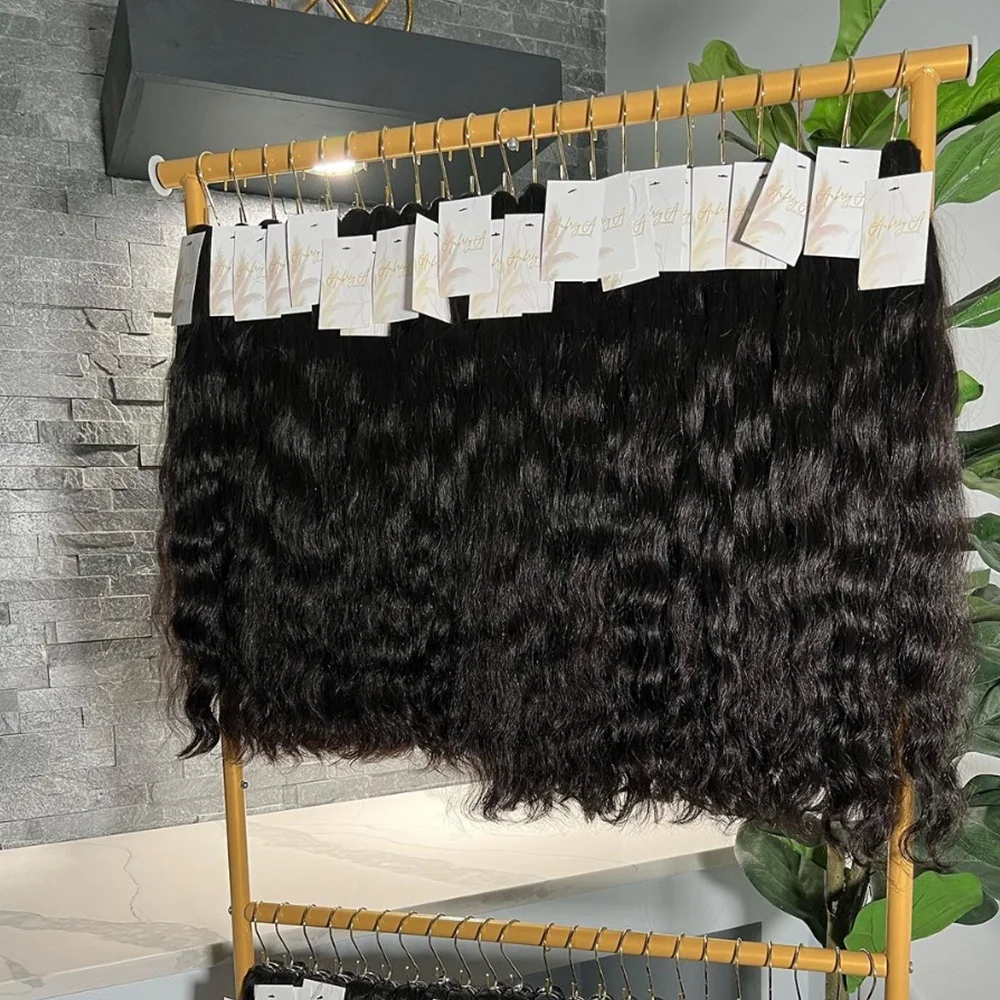 Temple Human Hair Virgin Cuticle Intact Hair Bundle Vendors Raw Double Drawn Weft Raw Indian Extension,100% Unprocessed Vietnam