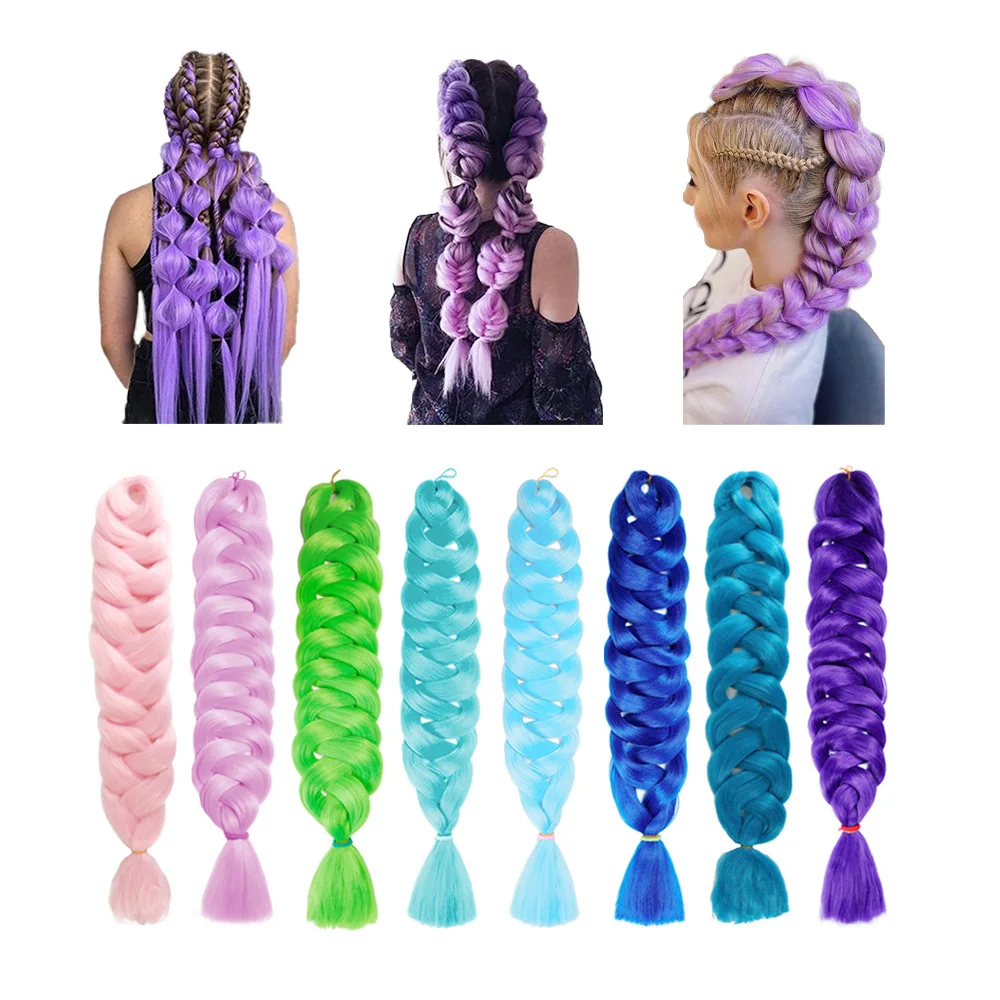 Wholesale Colorful Crochet Twist 41 82 inch Synthetic Box Jumbo Braiding Hair Bone Straight Braiding Hair Extension in Bulk