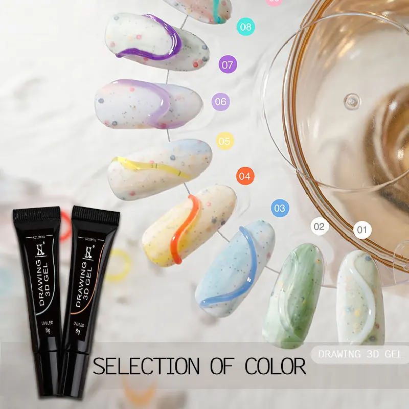 HS Nail Art Design Korea Style DIY Modeling Nail Gel 10 Colors 3D 5D Candy Gel Polish