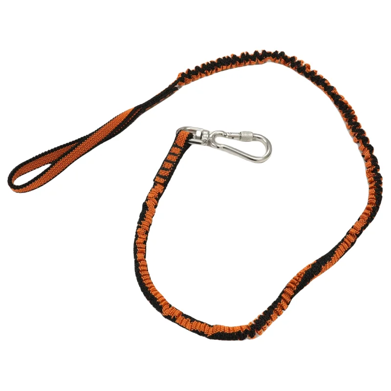 C-PIN 5Kg fall protection bungee elastic webbing tool lanyard tools tethers with 6*60 304 stainless carabiner for tool security