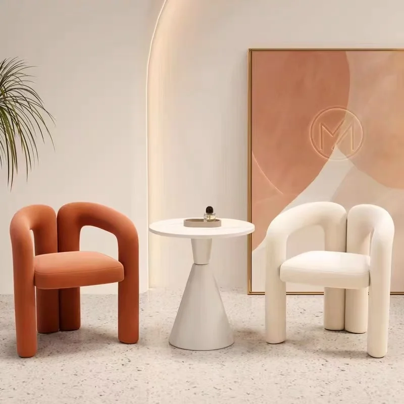 Nordic Designer Single Sofa Chair Comfortable Ergonomic Armrest for Dining Bedroom Creative Fabric for Living Room Reception