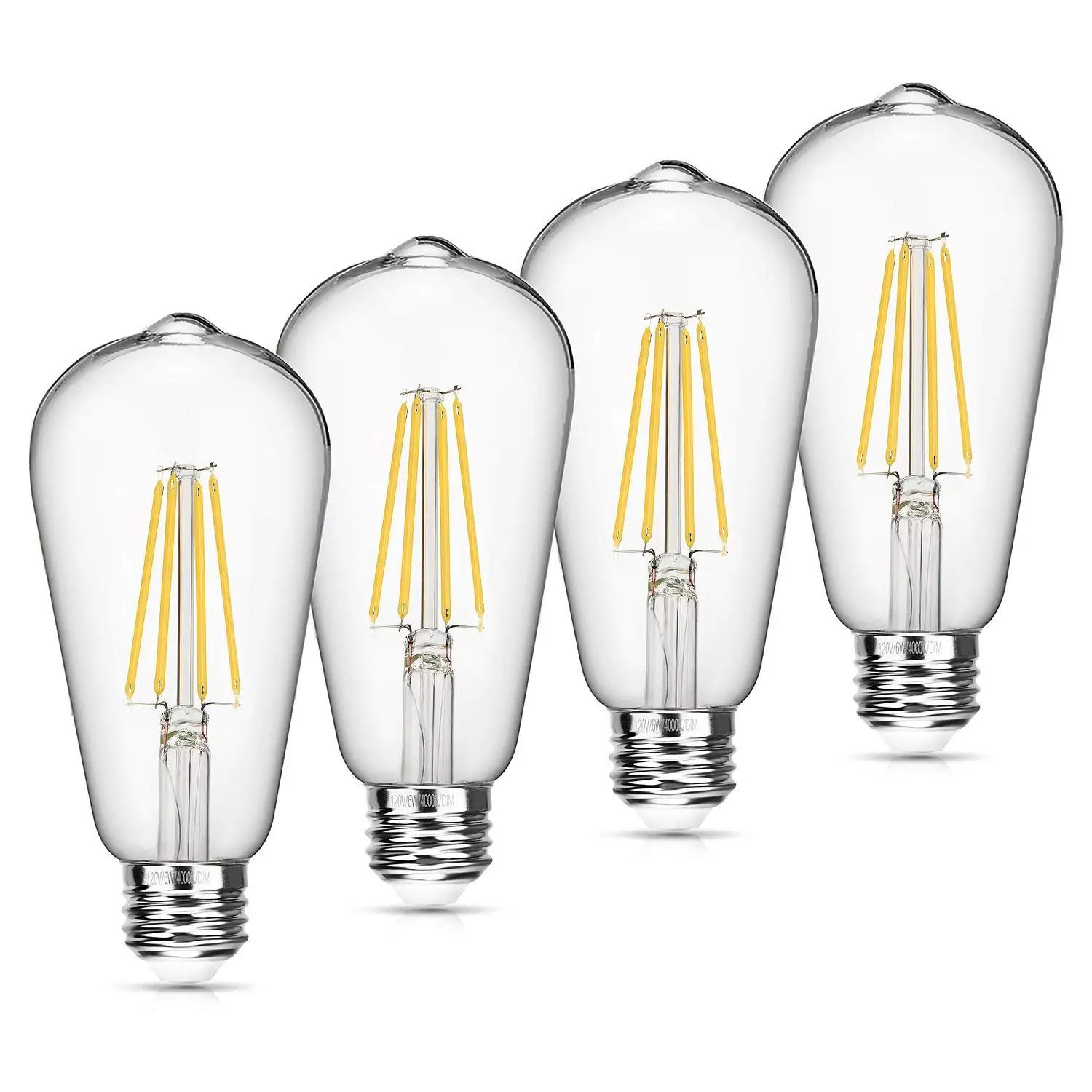ST64 AC85-265V 6W/8W E27 Led Filament Bulb Indoor Lighting Vintage filament LED