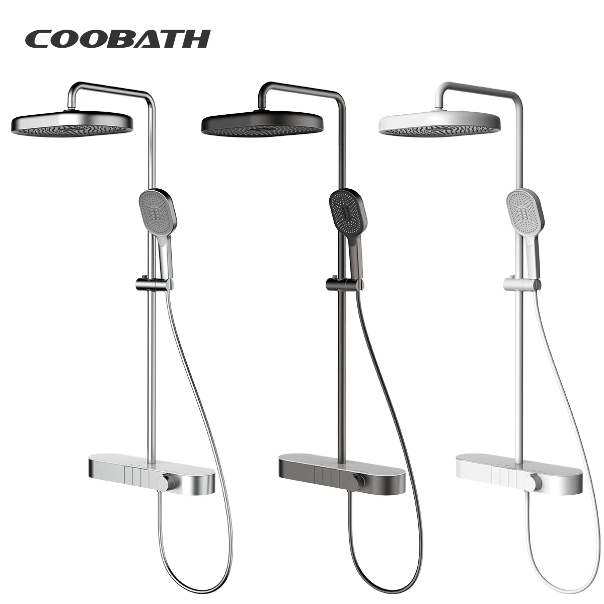 Luxury Digital Display Thermostatic Bathroom Showers Faucet Set For Hotel Rainfall Shower System Bath Mixer