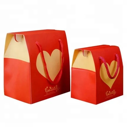 Cardboard paper luxury wedding candy gift packaging digital printer portable coffee handle bag