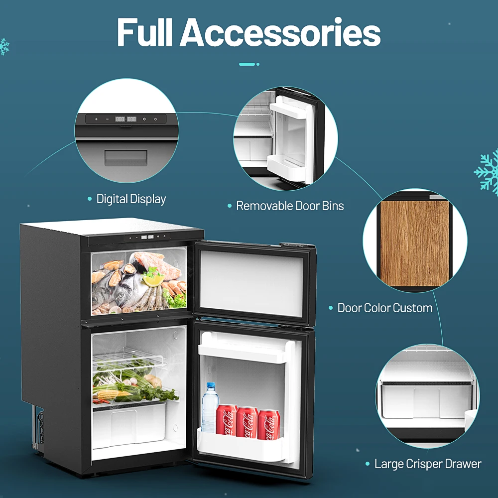 Alpicool DR80 Big Capacity Car Refrigerator 12V Dual Use Cooler Compressor Car Cooler Portable Camping Freezer