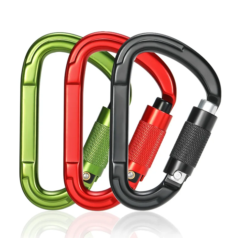 Outdoor Ascend Tool Professional Carabiner Climbing Hooks High Quality Thickened Aluminum Alloy D-type Mountaineering Buckle
