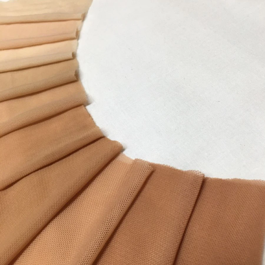 Manufacturer Breathable Soft 100%nylon illusion mesh fabric skin tone
