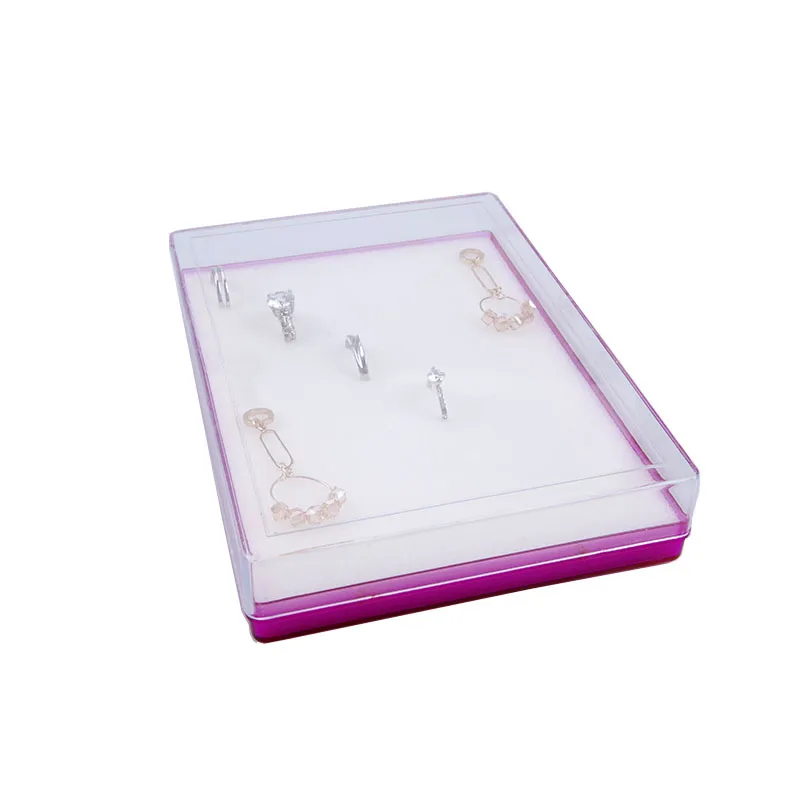 Transparent plastic box for Earring Cufflinks Pendant brooch key chain jewelry display storage