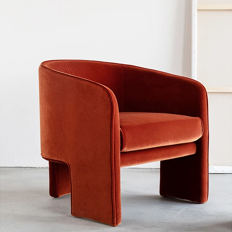 Modern Lounge Chair Fabric Leisure Chair Metal Frame Customize Colors Living Room Century Accent Home Furniture Chair