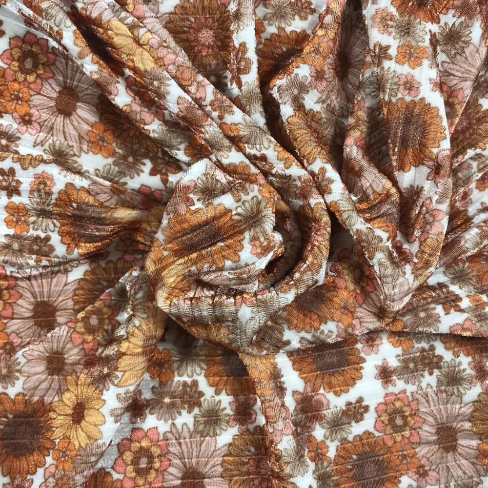 New digital print Jacquard Stripe Design velvet fabric