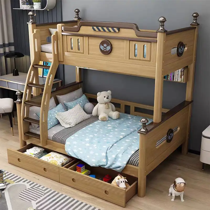 Colorful Child Kids Bunk Beds With Drawers Student Bed Wood Children Bunk Bed With Desk And Wardrobe Kid Bedroom Set