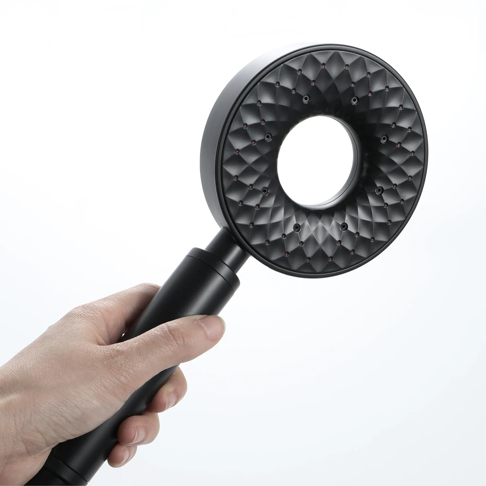 Shower Accessories Bathroom Black Round ABS Three Function Rain Hand Shower