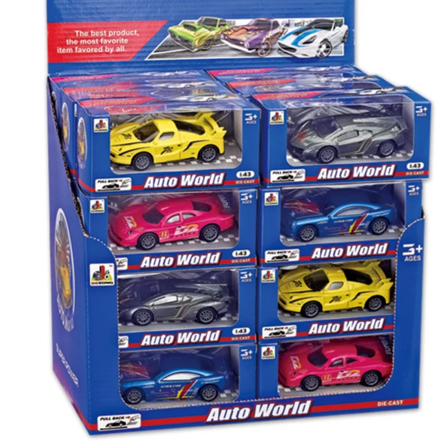 Hot Selling 1:43 Custom Racing Cars Pull Back Alloy Metal  Color Box Alloy Car Model Car Toy Unisex Diecast Toy