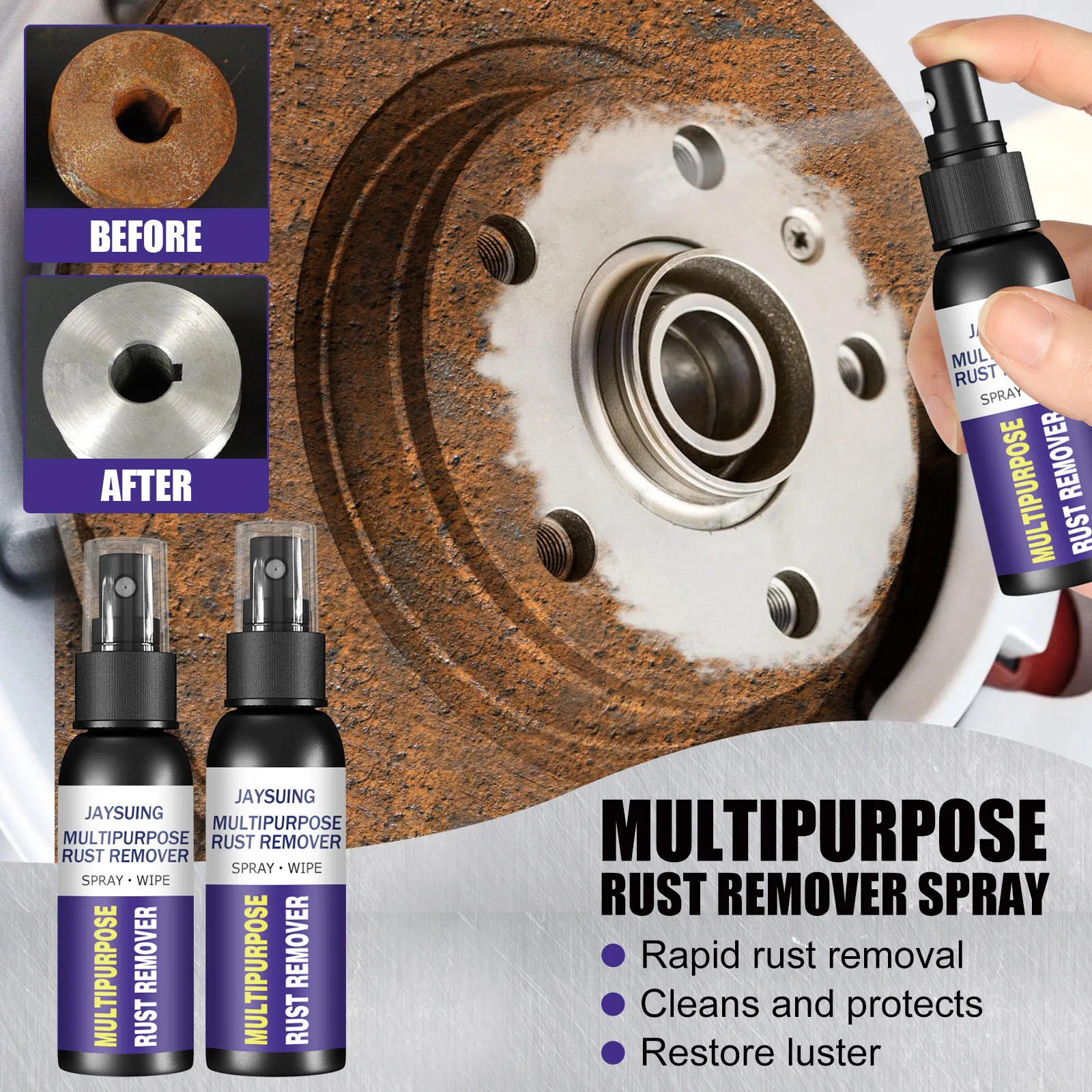 Metal rust remover Multi-functional car wheel hub polishing retreader faucet stainless steel rust remover 30ml