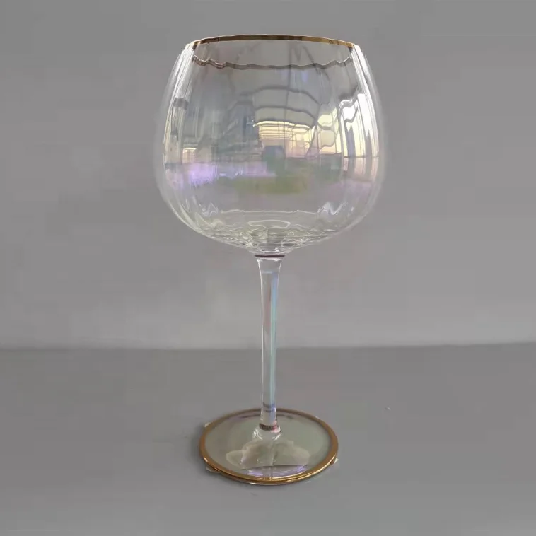 Wine Glass with folded edge and round ball