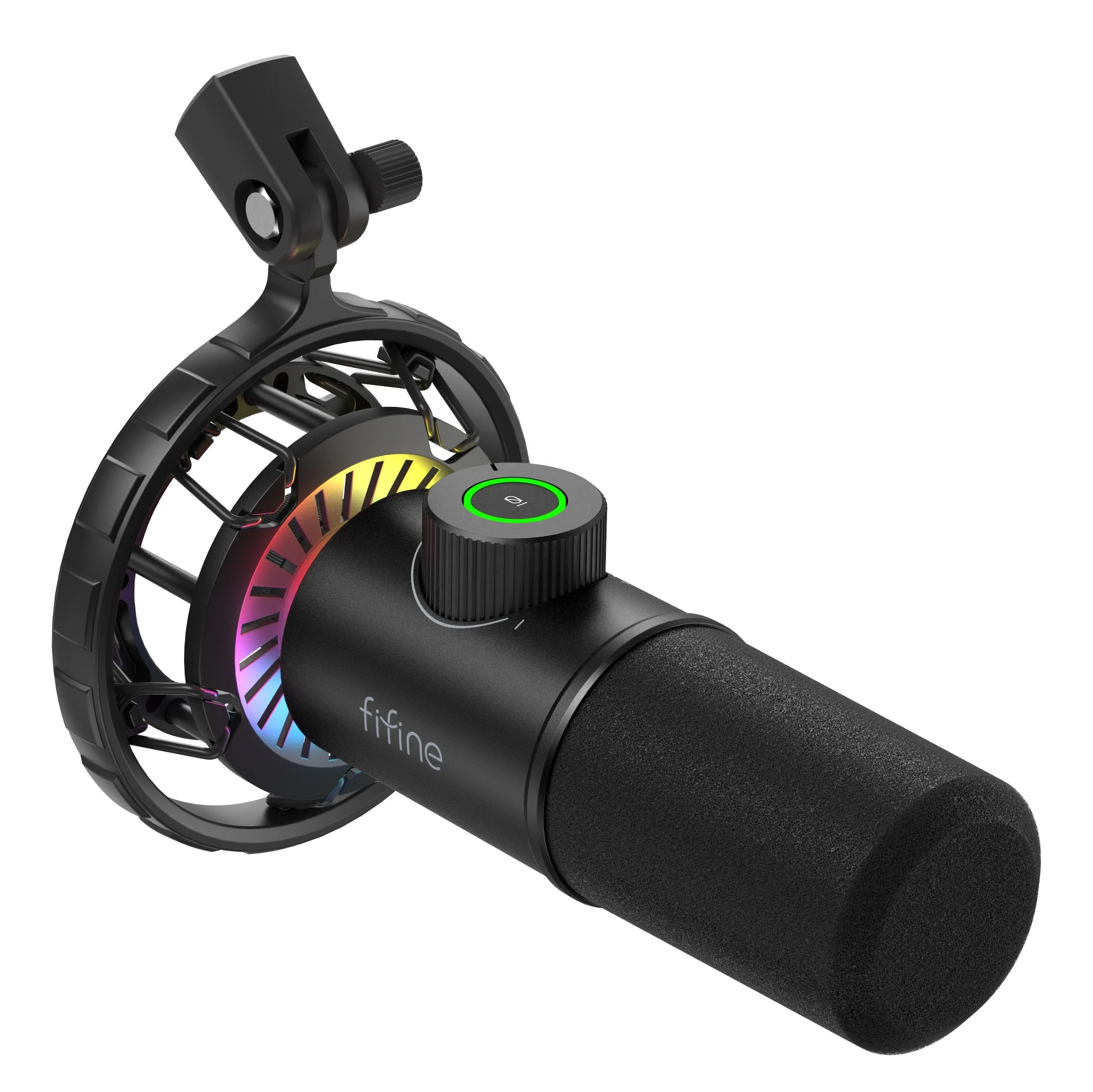 Fifine K658 Podcast записывающий Микрофон Студийный компьютерный игровой микрофон профессиональный динамический USB RGB игровой микрофон