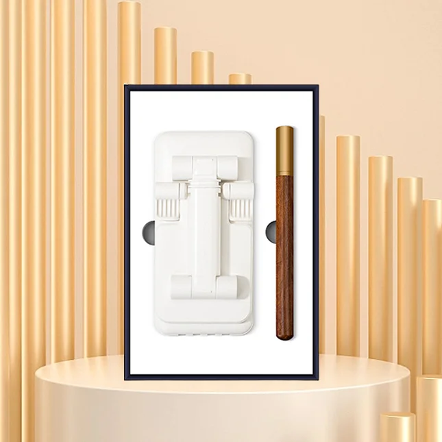 2 in 1 New accessory idea power bank classic brass wood pen teacher gift set