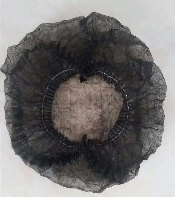 Disposable PP Non woven strip clip cap bouffant head cover Hair Net hat Round mob cap