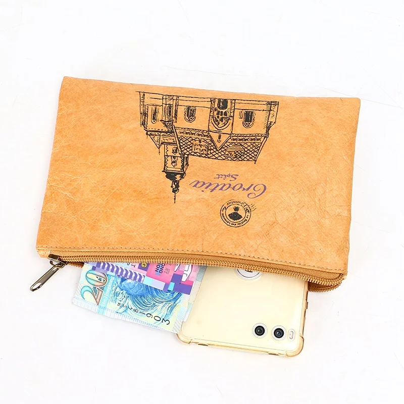 Factory custom durable coin  purse  daily life  storage bag Tyvek  paper  waterproof  wallet