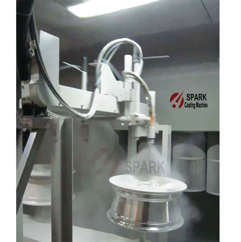 Wheels Rims Hub automatic electrostatic powder coating production line machine for wheel rim hub