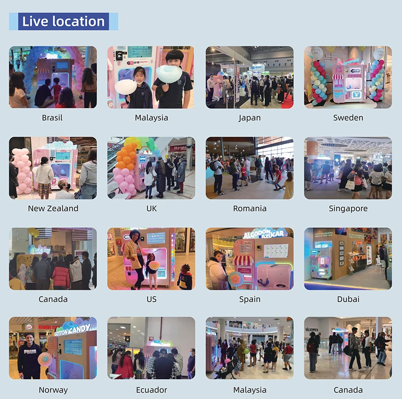 Self-serving full automatic sugar papa barba cotton candy machine