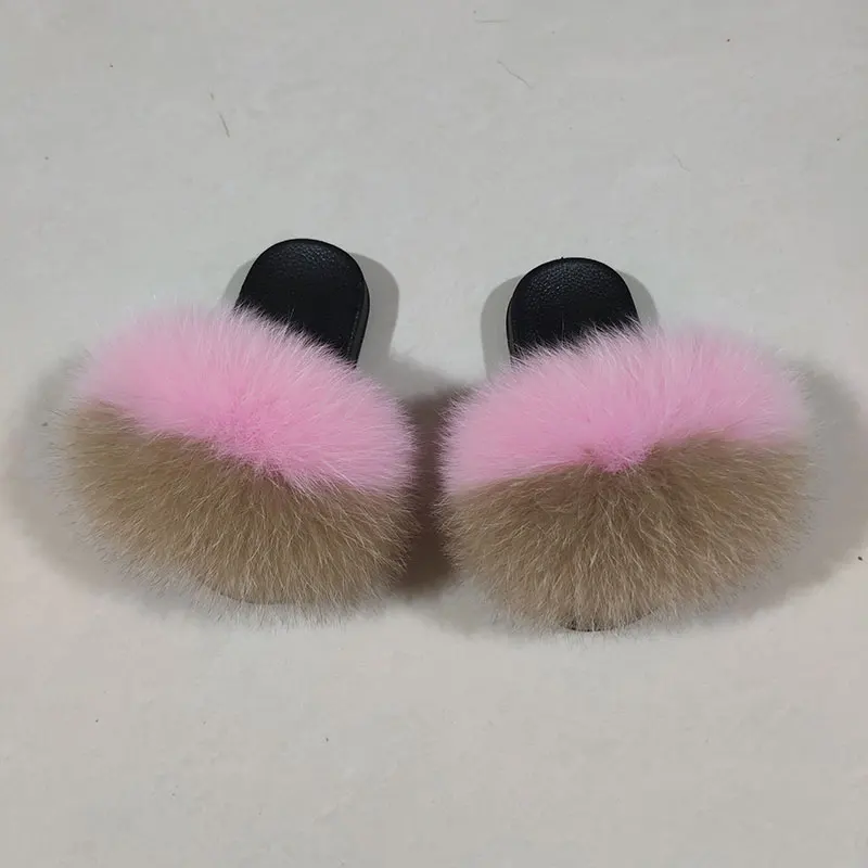Kid Real Sandal Child Fox Fur Slipper