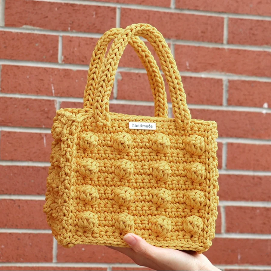 wholesale polyester macrame yarn cotton hollow core yarn crochet bag